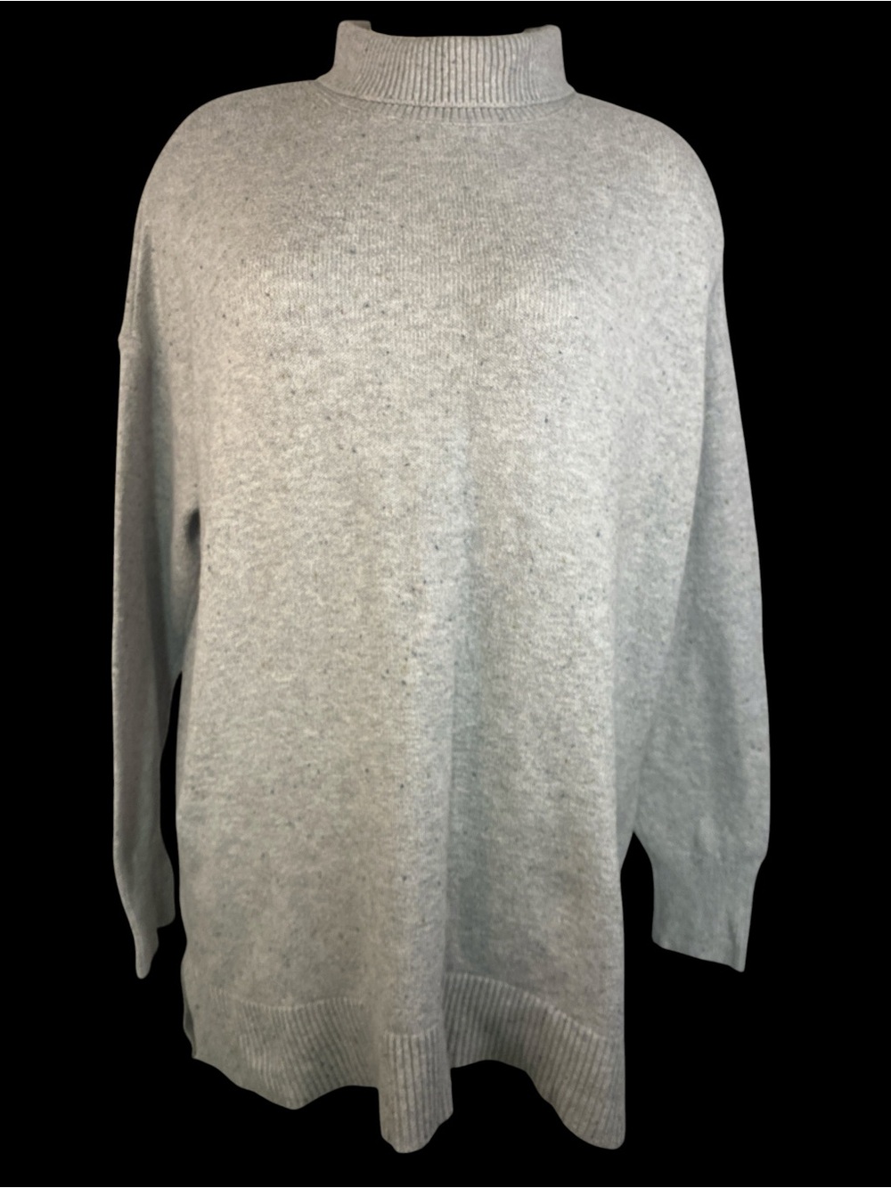 LOFT Light Gray Mock Neck Tunic Sweater Women’s Large